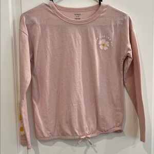 Carter's Light Pink Long-Sleeve Floral Drawstring Tee